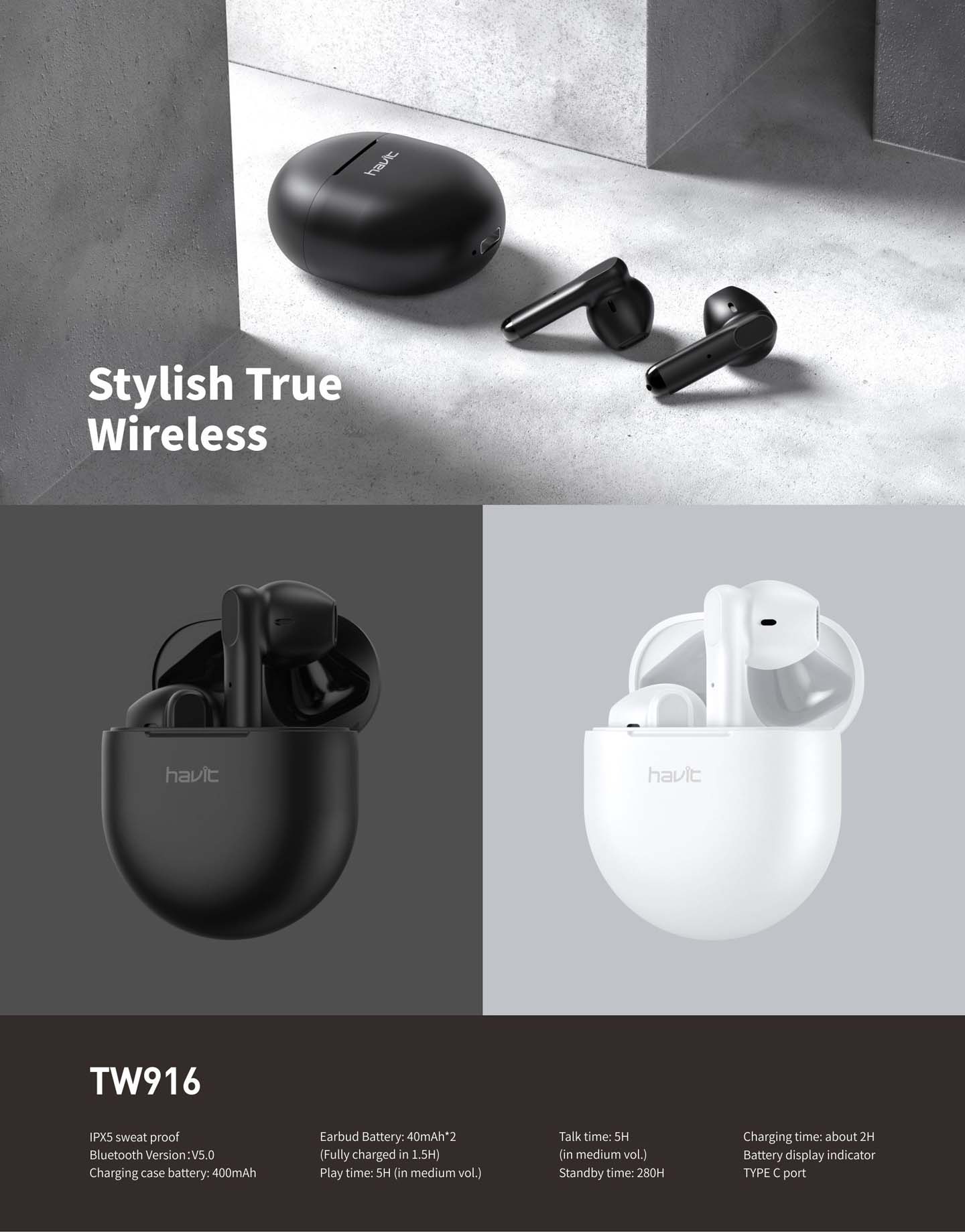 Buy HAVIT HV TW916 TRUE WIRELESS STEREO EARBUDS With The Best Price In